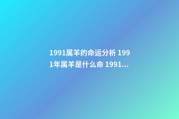 1991属羊的命运分析 1991年属羊是什么命 1991年出生人的命运如何-第1张-观点-玄机派